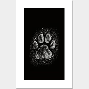 Cat or Dog Paw Print in Grunge style Pet Lover Posters and Art